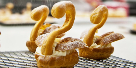 Working with choux pastry at Le Cordon Bleu cooking school in Wellington. Photo / Jason Burgess