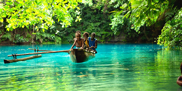 Paddle in dug-out canoes and dip in pools at the foot of thundering waterfalls. Photo / Supplied