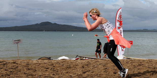 Rachel's leapfrogging efforts on Mission Bay's soft sand tested her glute and thigh muscles to their limit. Photo / Getty Images