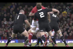 All Blacks hooker Andrew Hore king hit Bradley Davies from behind. Photo / Supplied