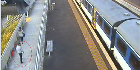 A security camera image of the Sunnyvale offender following the woman before he attacked her. Photo / Sunnyvale
