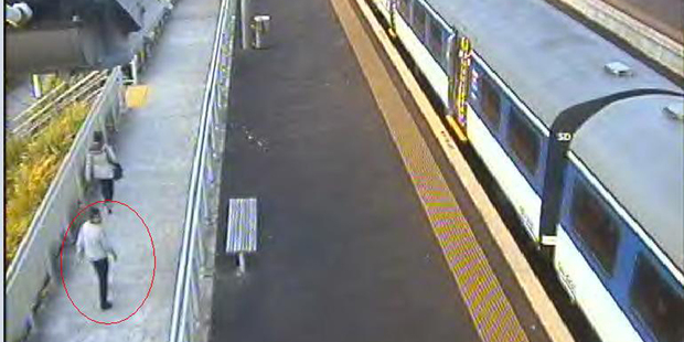 A security camera image of the Sunnyvale offender following the woman before he attacked her. Photo / Sunnyvale