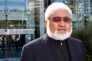 Maori Council co-chairman Maanu Paul arrives at the High Court in Wellington. Photo / Mark Mitchell