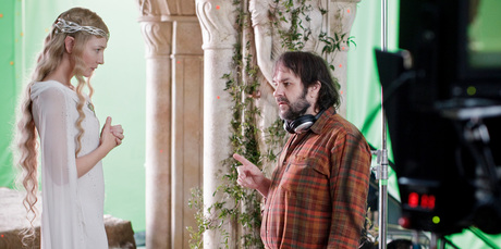 The even-more ethereal Cate Blanchett with Hobbit director Peter Jackson. Photo / Todd Eyre