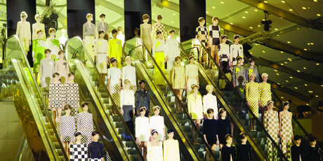 Marc Jacobs was inspired by French artist Daniel Buren when designing Louis Vuitton's spring/summer 2013 collection. Photo / Viva