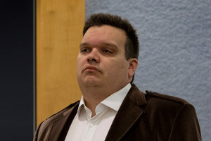 Ralph Vuletic in the dock for sentencing at Auckland High Court this morning. Photo / Sarah Ivey