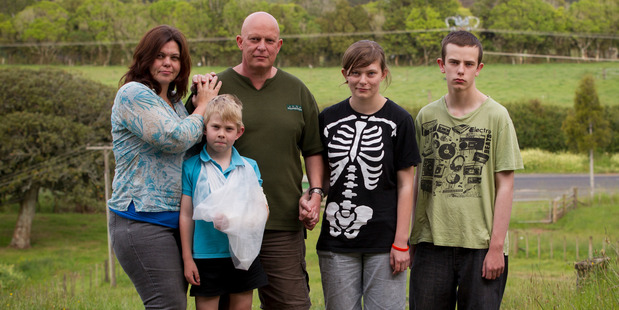Sarah and Paul Crystal with their children (from left) Vincent, 7, Claire, 17, and Max, 15. Photo / Greg Bowker