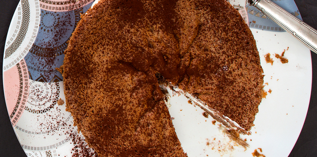 Coffee, chocolate and hazelnut sponge. Photo / Babiche Martens