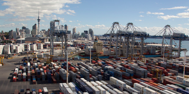 Aerial view of Ports of Auckland towards Auckland city. 19 April 2012 New Zealand Herald Photograph by Brett Phibbs