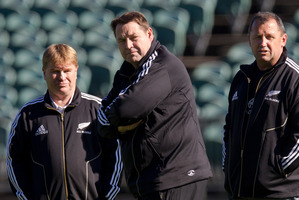 All Blacks coaching staff Brian McLean, Steve Hansen and Ian Foster. Photo / Brett Phibbs