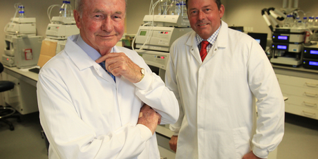 Sir Graeme Douglas with his son Jeff. Photo / Greg Bowker