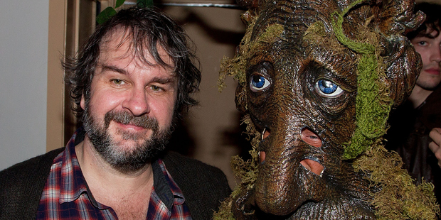 Peter Jackson and Dave from Calgary, who is dressed as an Ent, pose at The Hobbit pre-premiere party. Photo/Marty Melville