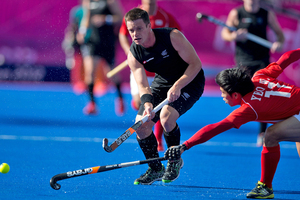 Shea McAleese in action against Korea at the London Olympics. Photo / Brett Phibbs
