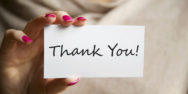 A thank you note is a nice personal touch that shows a customer you appreciate their business. Photo / Thinkstock