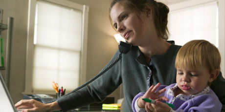 New Zealanders business executives said a challenge of working from home were children, family or pets disturbing work phone calls. Photo / Thinkstock