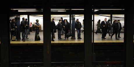 A man was pushed into the path of a subway train in New York yesterday. Photo / AFP