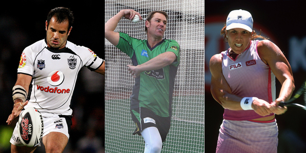 Stacey Jones (L), Shane Warne (C) and Jennifer Capriati. Photo / Getty Images.