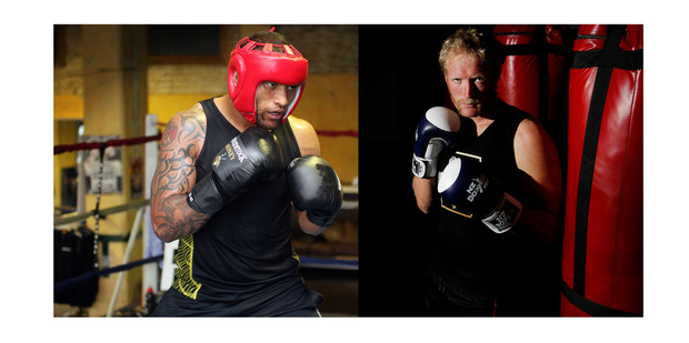 Manu Vatuvei (left) will fight Eric Murray (right). Photo / Doug Sherring, Christine Cornege