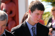Harry Silcock leaves court after he pleaded guilty to a hit-and-run in which another young man died. Photo / Martin Hunter