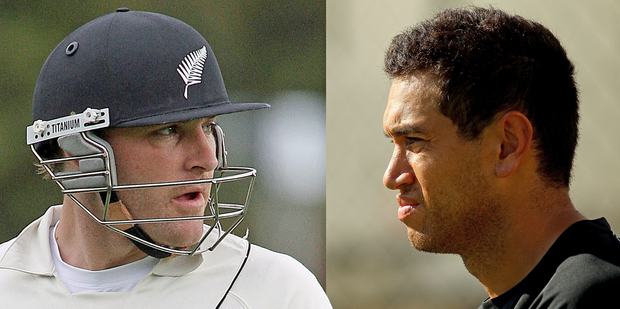 Ross Taylor (right) says he and Brendon McCullum are teammates, and he supports him. Photos / Getty Images