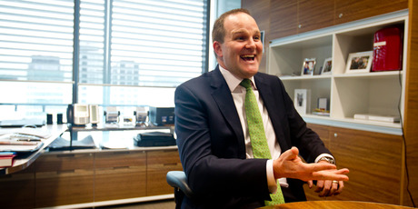 Former Commerce Minister Simon Power, now head of private wealth at Westpac Bank, is throwing himself into his new job with gusto. Photo / Dean Purcell