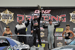 Fanga Dan Woolhouse slid back to the top of the D1NZ Championship leaderboard last weekend, with a well-deserved win at the highly anticipated Whangarei street event. Photo / Keisuke Nagashima