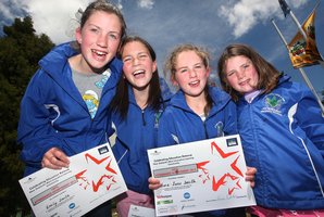 Mamaku School sisters (from left) Emily, 12, Paige, 11, Sara-Jane, 9, and Aliesha Smith, 6, finish this year without missing a single day of school. Photo / Ben Fraser
