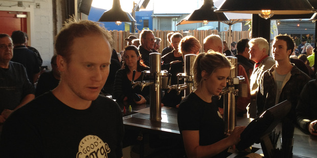 The Good George Brewing company beckons after a visit to Hamilton's Italian renaissance garden. Photo / Colin Hogg