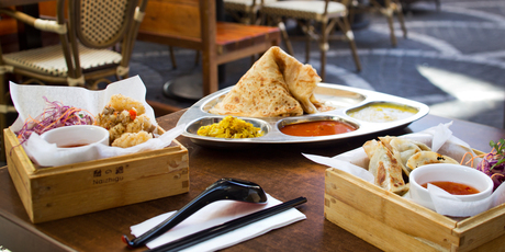 Fried squid, dumplings and handmade roti canai from Mamak in The Chancery. Photo / Babiche Martens
