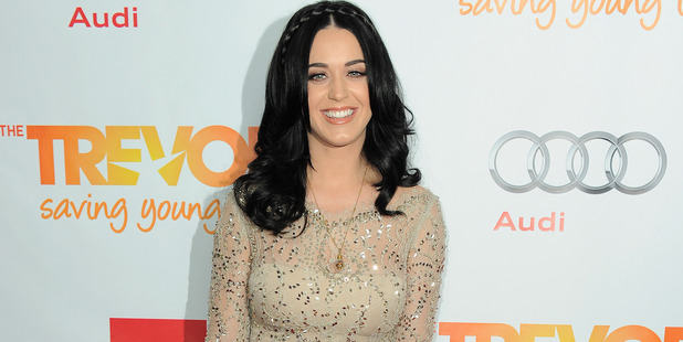 Katy Perry in a nude Marchesa gown at the Trevor Live event.Photo / AP