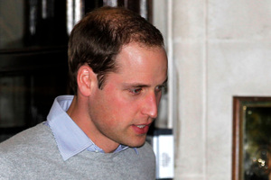 Prince William leaves the King Edward VII hospital where his wife Kate, the Duchess of Cambridge has been admitted with a severe morning sickness.Photo / AP