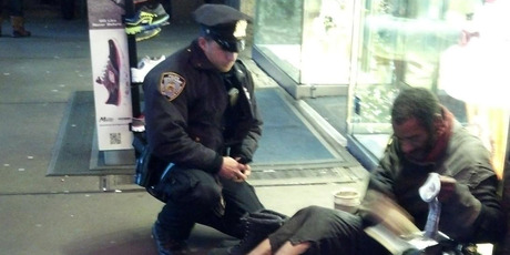 New York police officer Lawrence DePrimo was celebrated in print and on TV last week. Photo / AP