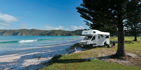 Australian visitors travelling in campervans spent an average of $214 a night last year, putting them at the top of the table. Photo / Supplied