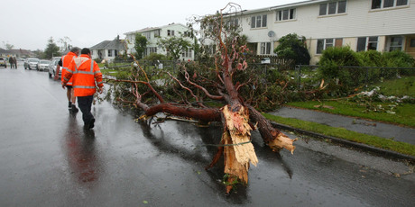 Destruction in Hobsonville, after Thursday's tornado. Photo / NZ Herald