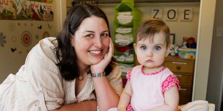 Katherine McMenamin came up with her app after having trouble finding suitable places to change daughter Zoe's nappies. Photo / Mark Mitchell