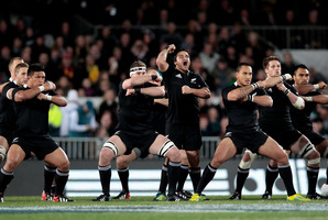 All Blacks perform the Haka. Photo / Richard Robinson.