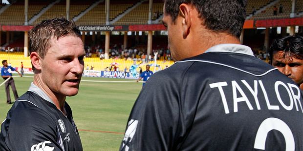 Brendon McCullum (L) and Ross Taylor. Photo / Getty Images.