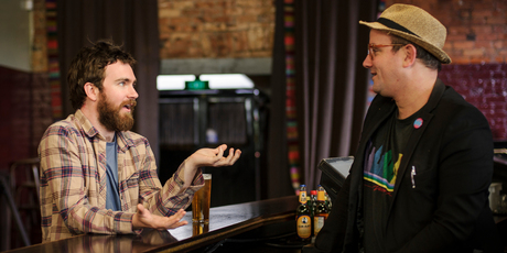 Liam Finn (left) and Matthew Crawley. Photo / Ted Baghurst