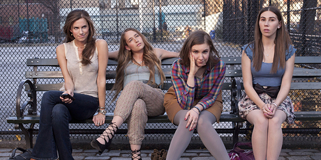 Girls stars Allison Williams, Jemima Kirke, Lena Dunham, and Zosia Mamet.
