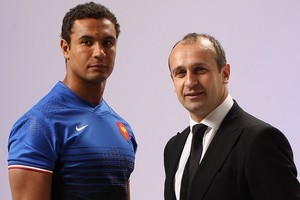 French captain Thierry Dusautoir and new coach Philippe Saint-Andre. Photo / Getty Images