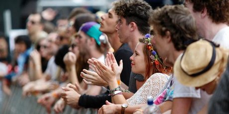 Crowds at St Jerome's Laneway Festival 2011 at Aotea Square, Auckland. Photo / Richard Robinson