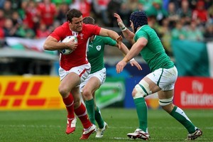 Wales' Jamie Roberts battles Ireland's Sean O'Brien in the 2011 World Cup quarter-final. Photo / Getty Images