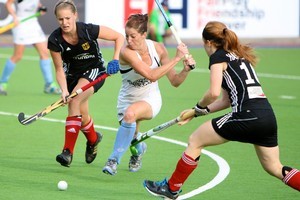New Zealand striker Krystal Forgesson (centre) pictured during New Zealands game against Germany. Photo / Supplied