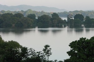 Sri Lanka's tranquil Kandalama Lake as seen from the Heritance Kandalama hotel. Photo / Jill Worrall