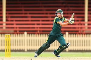 Meg Lanning of Australia bats during game two of the women's One Day International series between the Australian Southern Stars and New Zealand at North Sydney Oval. Photo / Getty Images