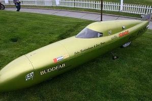 The Brian Smith-built 1958 Triumph rocket Wanganui racer Mick Paul hopes will beat Burt Munro's record next year. Photo / Supplied