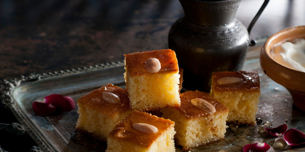 Semolina cake from The Complete Middle Eastern Cookbook by Tess Mallos. Photo / Alan Benson
