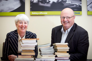 Workbase CEO Katherine Percy and training manager Greg Allen say more than 40 per cent of adults have literacy problems. Photo / Natalie Slade
