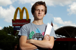 McDonald's staff member, Patrick Dubek, 19, was offered a $100 voucher to appear in a commercial. Photo / Michael Craig