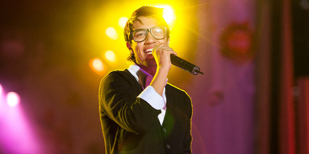 Shaquille Paranihi-Ngauma from Titanium last night at Coca-Cola Christmas In The Park. Photo / Michelle Hyslop